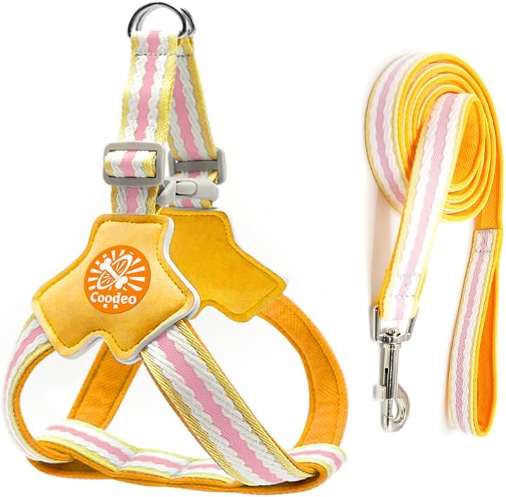 Anti-Pull Dog Harness with Reflective Strips & Breathable Padding & Anti-Escape Design, Quick Adjustable Dogs Training & Walking (Yellow, XS)
