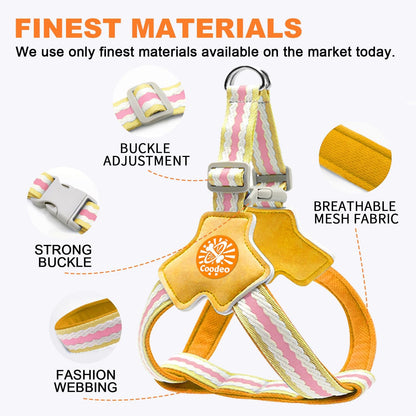Anti-Pull Dog Harness with Reflective Strips & Breathable Padding & Anti-Escape Design, Quick Adjustable Dogs Training & Walking (Yellow, XS)