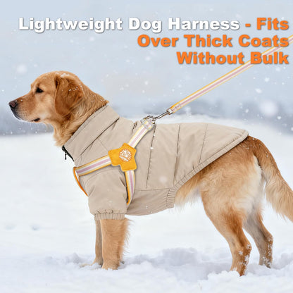 Anti-Pull Dog Harness with Reflective Strips & Breathable Padding & Anti-Escape Design, Quick Adjustable Dogs Training & Walking (Yellow, XS)
