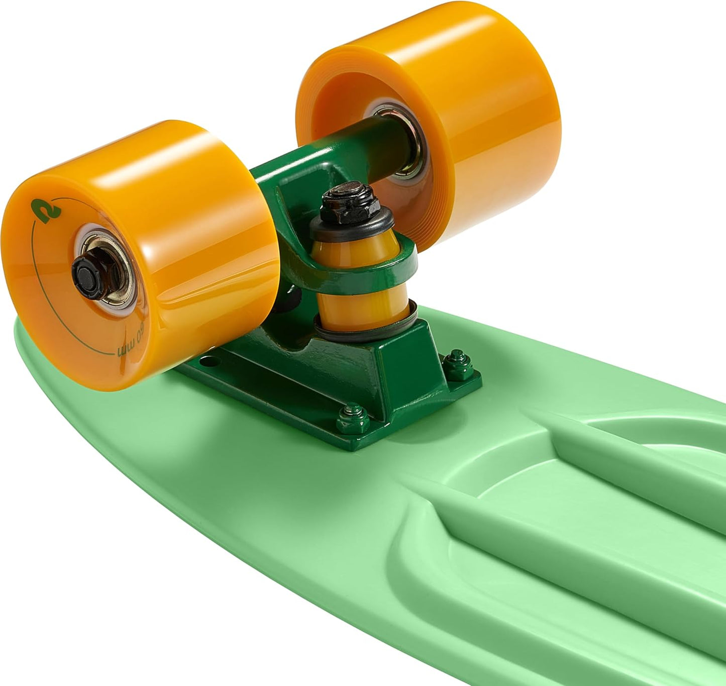 Quip Mini Cruiser Skateboard 22.5" Classic Retro Plastic Cruiser Complete Skateboard with ABEC 7 Bearings and PU Wheels Compact Board w/Grippy, Molded Waffle Deck