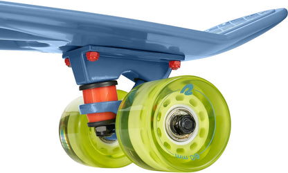Quip Mini Cruiser Skateboard 22.5" Classic Retro Plastic Cruiser Complete Skateboard with ABEC 7 Bearings and PU Wheels Compact Board w/Grippy, Molded Waffle Deck