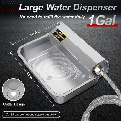 1Gal/3.8L Automatic Water Dispenser for Dogs, Patented Automatic Dog Water Bowl Dispenser, Stainless Steel Water Bowl for Livestock Chicken, Outdoor Dog Water Feeder Fit 3/4'' GHT Faucet