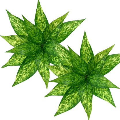 Artificial Plants Outdoor, Fake Plant Décor Shrubs Faux Grass Plastic Leaves Greenery Bushes Home Garden Wedding Party Decorations Indoor Office Yard Verandah Planter Filler - Yellow 2 Pack