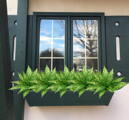 Artificial Plants Outdoor, Fake Plant Décor Shrubs Faux Grass Plastic Leaves Greenery Bushes Home Garden Wedding Party Decorations Indoor Office Yard Verandah Planter Filler - Yellow 2 Pack
