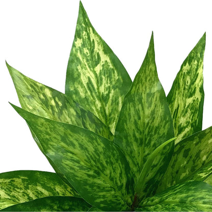 Artificial Plants Outdoor, Fake Plant Décor Shrubs Faux Grass Plastic Leaves Greenery Bushes Home Garden Wedding Party Decorations Indoor Office Yard Verandah Planter Filler - Yellow 2 Pack