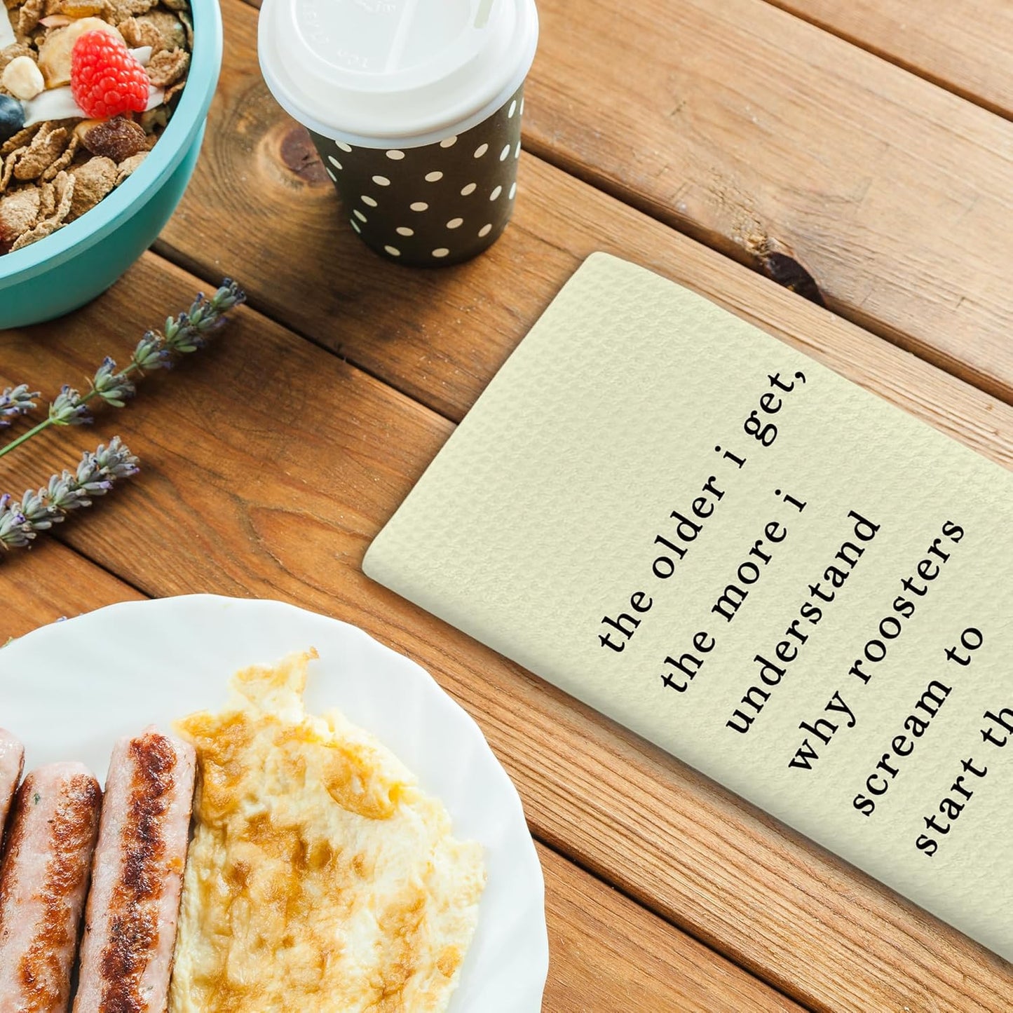 Funny Sarcastic Humorous Kitchen Towels Decor - Funny Dish Towel with Saying Hand Tea Towels, Light Yellow Hostess Friend Gifts Dish Towel Dishcloths Decorations for Kitchen, 16"x24"