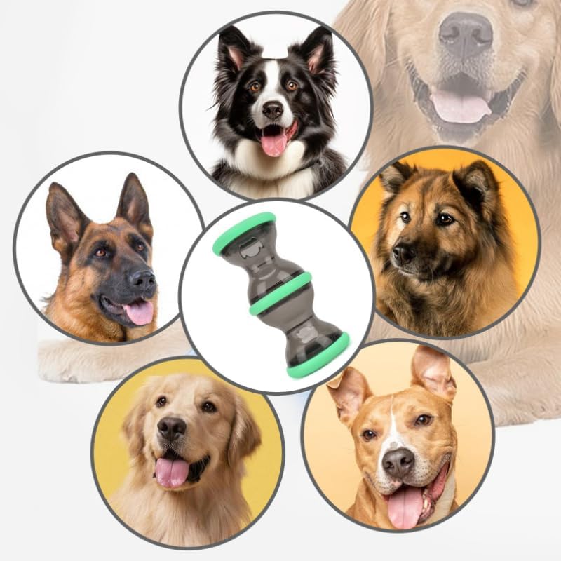 Dog Food Puzzle Toy Adjustable Treat Dispensing Food Dispenser Slow Feeder Bowls Puppy Enrichment Toy Ball Dog Interactive Chase Training Toys for Small Medium Large Dogs (Yellow)