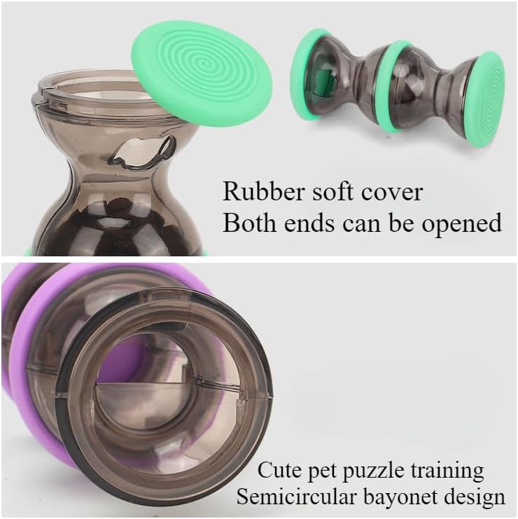 Dog Food Puzzle Toy Adjustable Treat Dispensing Food Dispenser Slow Feeder Bowls Puppy Enrichment Toy Ball Dog Interactive Chase Training Toys for Small Medium Large Dogs (Yellow)