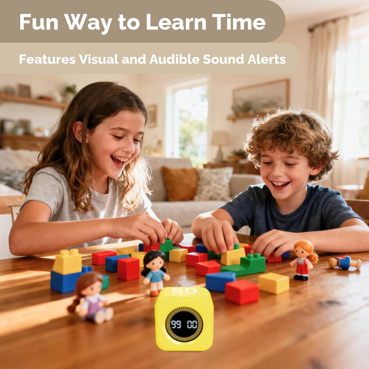 Timer Pomodoro - Productivity Pomodoro Cube, 5/10/25/50 Min Countdown & Countup, Silent – for Work Study Workout Kitchen School Classroom Office ADHD Gift Kids (1, Yellow)