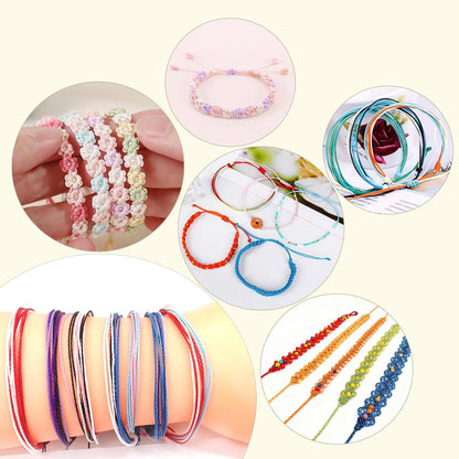 Waxed Polyester Cord Wax-Coated Strings Waterproof Round Wax Coated Thread for Braided Bracelets DIY Accessories or Leather Sewing (Yellow)