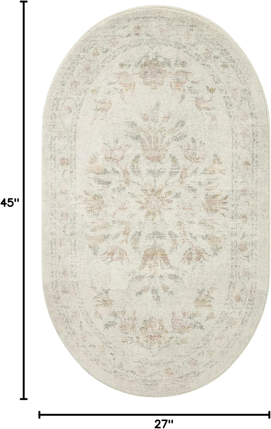 Rifle Paper Co. Courtyard Collection COU-01 Yellow/Multi 2'-3" x 3'-9" Oval Accent Rug feat. CloudPile