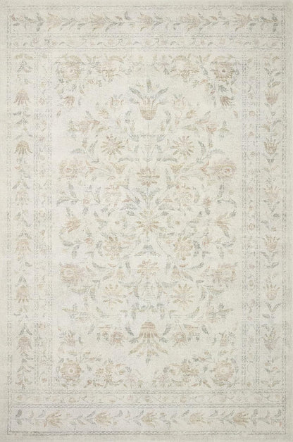 Rifle Paper Co. Courtyard Collection COU-01 Yellow/Multi 2'-3" x 3'-9" Oval Accent Rug feat. CloudPile