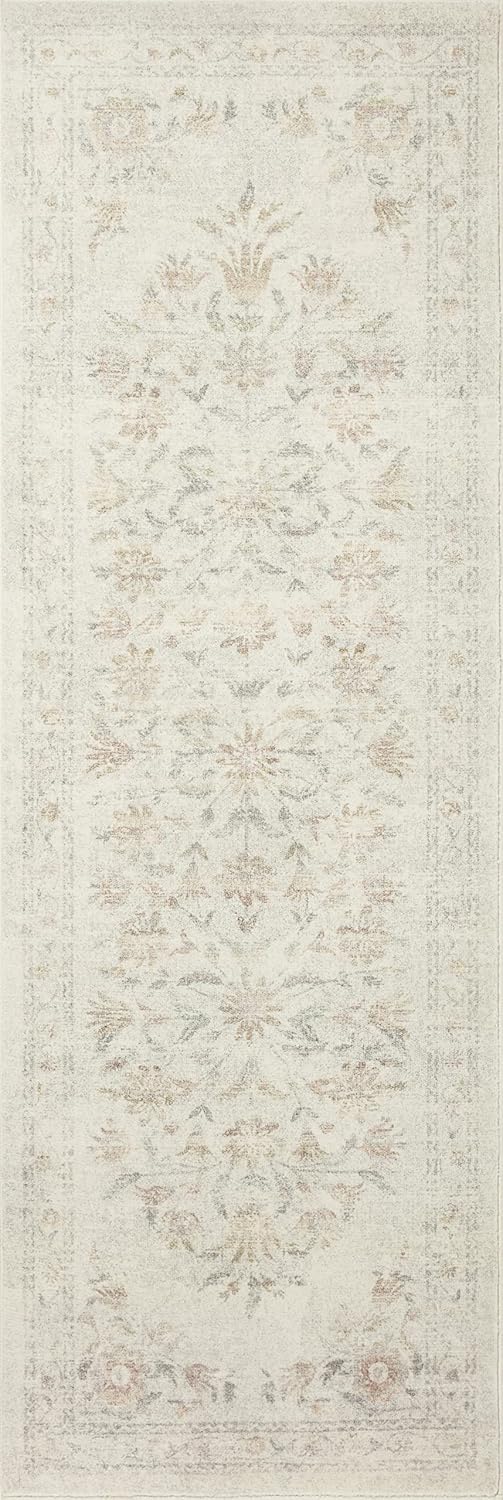 Rifle Paper Co. Courtyard Collection COU-01 Yellow/Multi 2'-3" x 3'-9" Oval Accent Rug feat. CloudPile