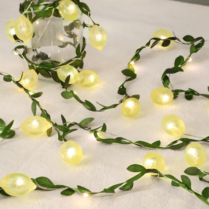 3D Lemon LED String Lights USB/Battery Operated Light String with Remote Timer 10FT 40LEDs Lemon Light Bulbs with Branches Leaves Fairy Lights for Bedroom Birthday Garden Party Decorations
