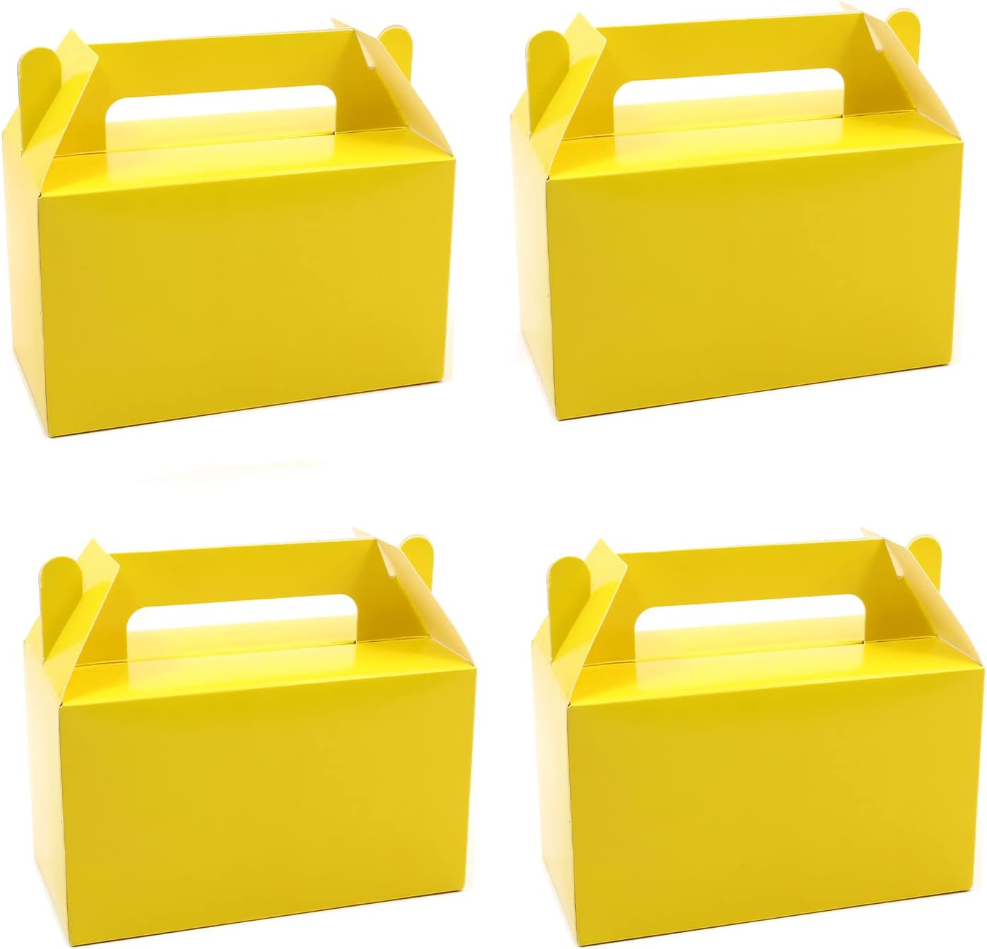 50Pcs Yellow Gable Gift Boxes, 5.9 Small Party Favor Treat Box, Goodie Box, Cookie Candy Box for Birthday Party, Baby Shower, Classroom Activity and Any Fun Occasion Decoration Supplies.