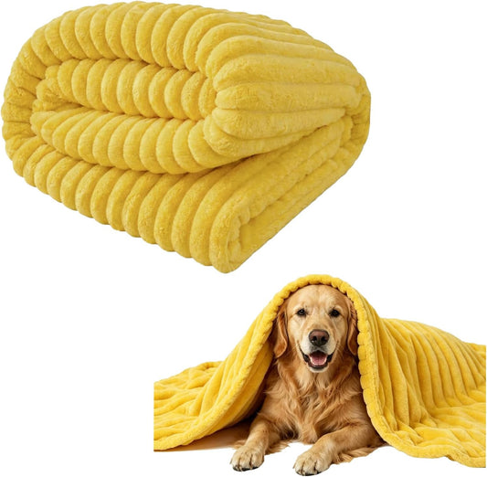 Yellow Dog Blanket, Emotional Support Blanket Yellow, Dog Security Blanket, Designed for Pets, Bed, Crate & Car, Machine Washable for Dogs & Cats Daily Use (Bright Yellow, 70*100cm/ 27.55*39.37in)