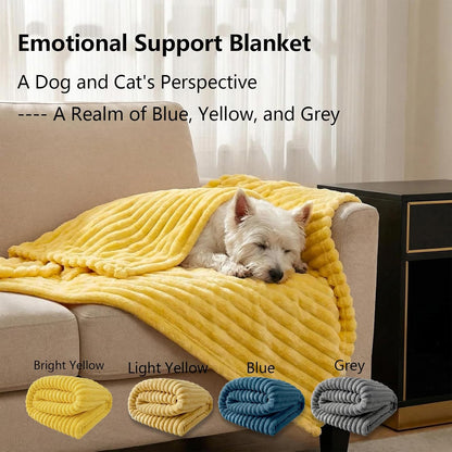 Yellow Dog Blanket, Emotional Support Blanket Yellow, Dog Security Blanket, Designed for Pets, Bed, Crate & Car, Machine Washable for Dogs & Cats Daily Use (Bright Yellow, 70*100cm/ 27.55*39.37in)