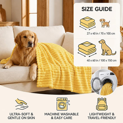Yellow Dog Blanket, Emotional Support Blanket Yellow, Dog Security Blanket, Designed for Pets, Bed, Crate & Car, Machine Washable for Dogs & Cats Daily Use (Bright Yellow, 70*100cm/ 27.55*39.37in)