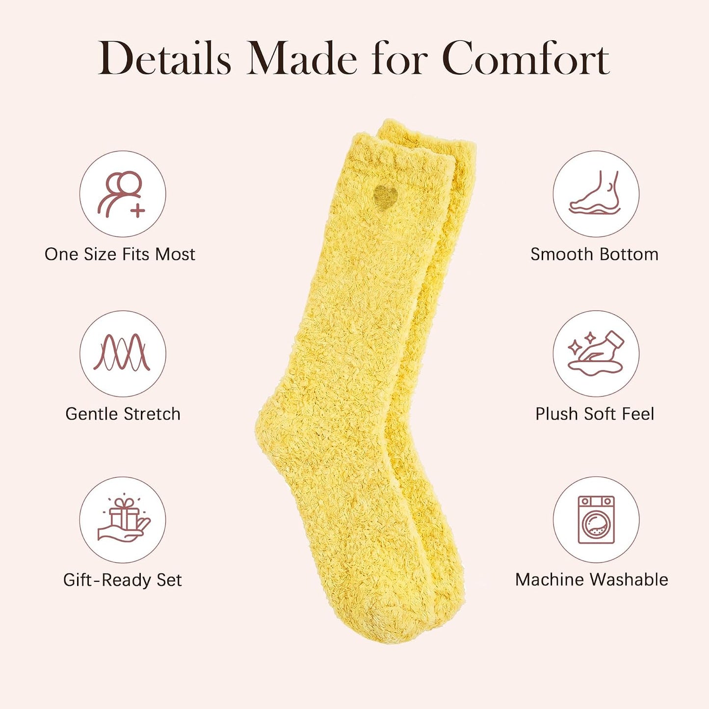 2 Pairs Cozy Fuzzy Socks for Women Cloud Socks | Gift Box Set with Ultra-Soft Sleep Socks, Care Package, Spa Gifts and Birthday Gifts for Women