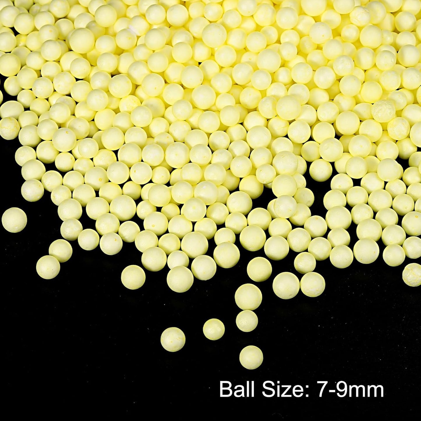 Foam Beads Foam Balls 7-9mm for Wedding and Party Decorations, Tiny Packing Balls, Arts DIY Crafts Supplies (Pale Yellow,1 Pack Approx 750pcs)