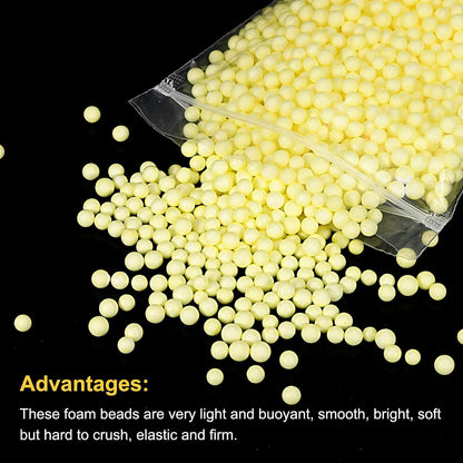 Foam Beads Foam Balls 7-9mm for Wedding and Party Decorations, Tiny Packing Balls, Arts DIY Crafts Supplies (Pale Yellow,1 Pack Approx 750pcs)