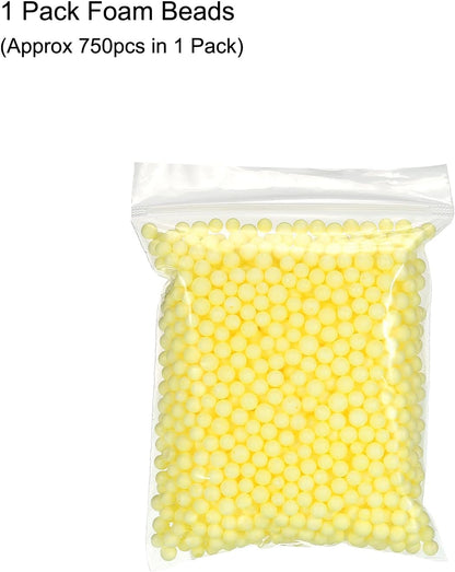 Foam Beads Foam Balls 7-9mm for Wedding and Party Decorations, Tiny Packing Balls, Arts DIY Crafts Supplies (Pale Yellow,1 Pack Approx 750pcs)