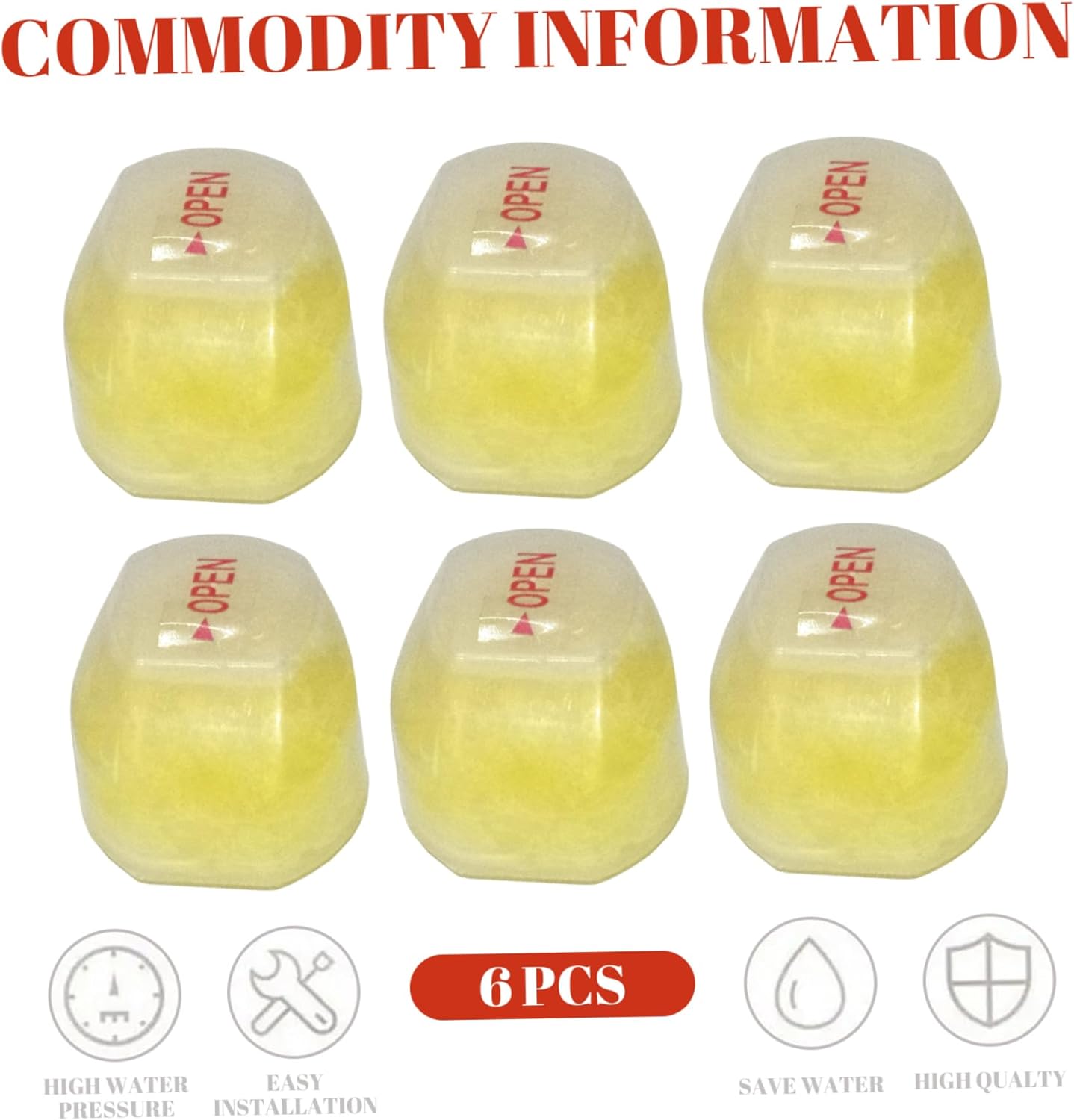 Shower Head Filter, 6PCS Vitamin C Shower Filter, Lemon Flavor Balm Vitamin C Infused Head Filters Soften Hard Water, Helps Dry Skin & Hair Loss