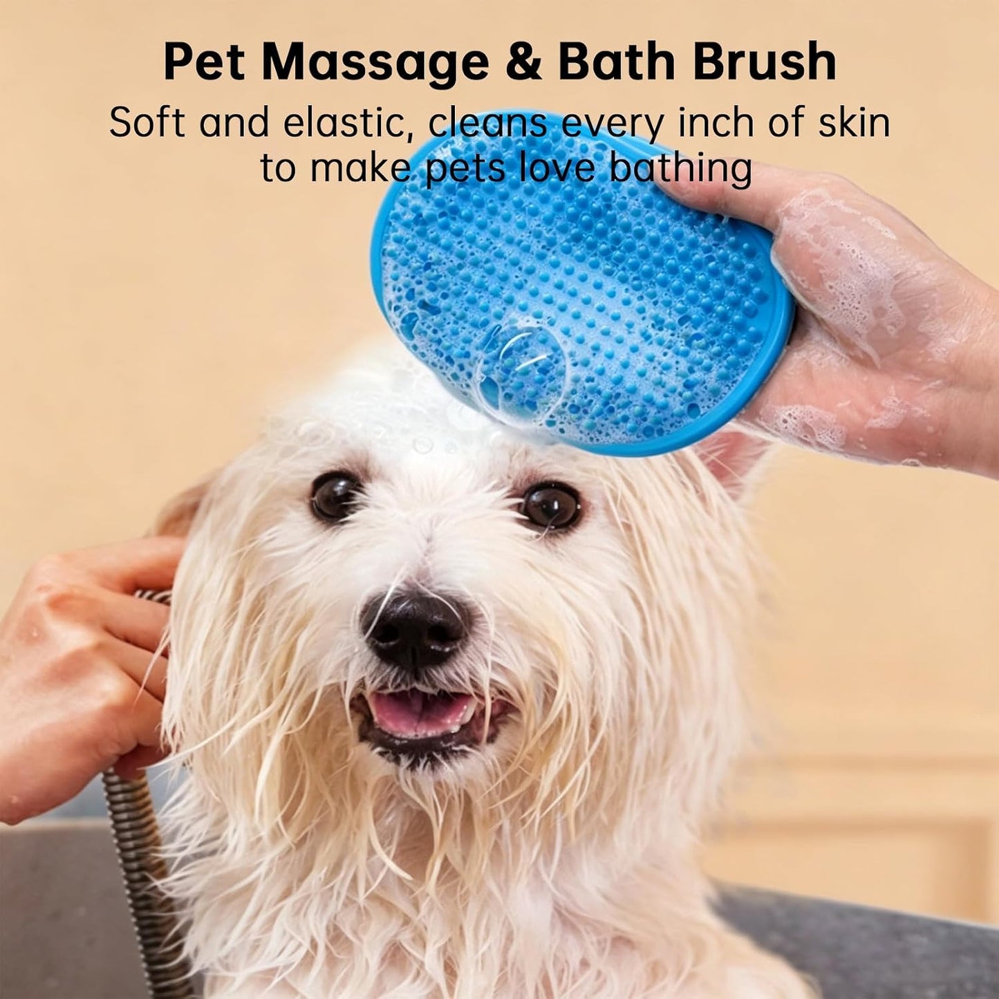 3 PCS Pet Grooming Brush Kit Shedding Tool for Dogs and Cats | Self cleaning deshedding dematting comb, flea comb and bath brush removes loose hair tangles for all coated pets(yellow)
