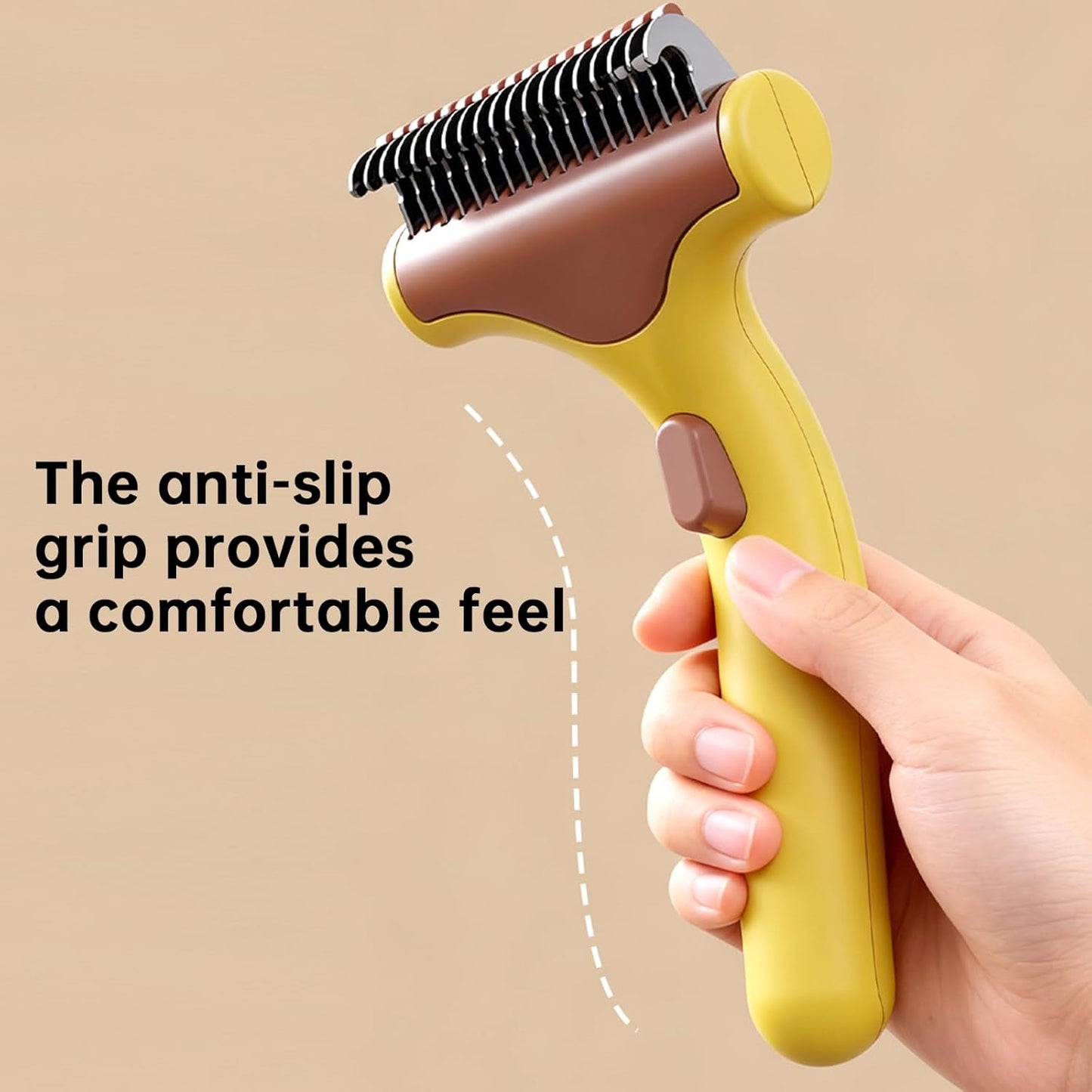3 PCS Pet Grooming Brush Kit Shedding Tool for Dogs and Cats | Self cleaning deshedding dematting comb, flea comb and bath brush removes loose hair tangles for all coated pets(yellow)