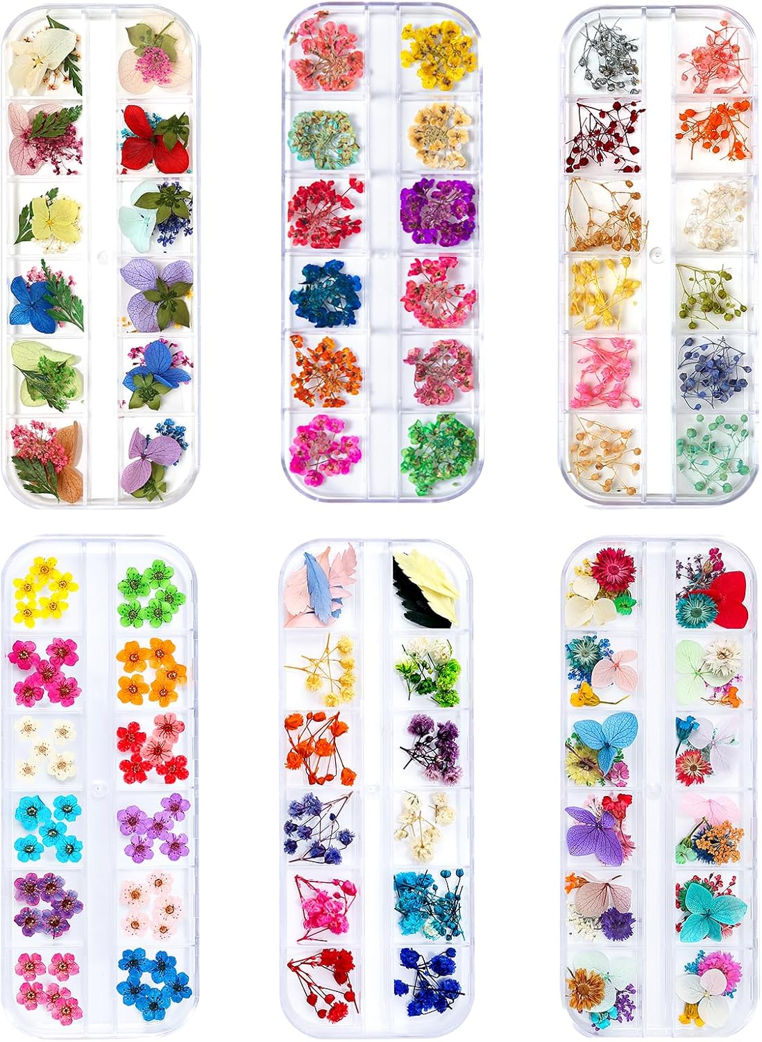 Dried Flowers for Nail Art Resin Jewelry Crafts - Natural Small Mini Tiny Pressed Real Dry Flower Sets