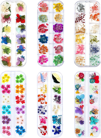 Dried Flowers for Nail Art Resin Jewelry Crafts - Natural Small Mini Tiny Pressed Real Dry Flower Sets