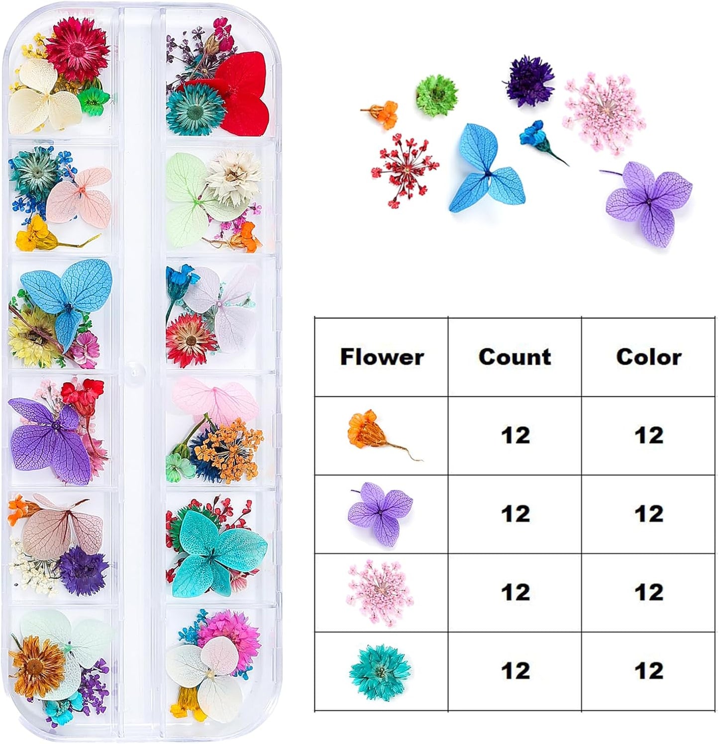 Dried Flowers for Nail Art Resin Jewelry Crafts - Natural Small Mini Tiny Pressed Real Dry Flower Sets