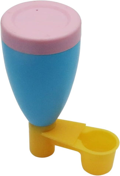 12Pcs Automatic Bird Waterer Cups Poultry Waterer Cage Feeder | Plastic Water Bottle Cup for Chickens Pigeons Parrots Doves Quail, Auto Fill, Easy Clean, for Cage Use (Yellow)