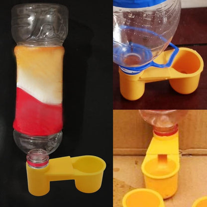 12Pcs Automatic Bird Waterer Cups Poultry Waterer Cage Feeder | Plastic Water Bottle Cup for Chickens Pigeons Parrots Doves Quail, Auto Fill, Easy Clean, for Cage Use (Yellow)