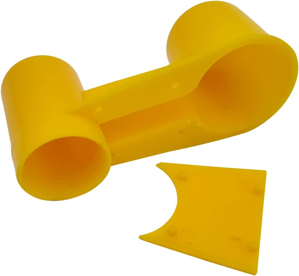 12Pcs Automatic Bird Waterer Cups Poultry Waterer Cage Feeder | Plastic Water Bottle Cup for Chickens Pigeons Parrots Doves Quail, Auto Fill, Easy Clean, for Cage Use (Yellow)