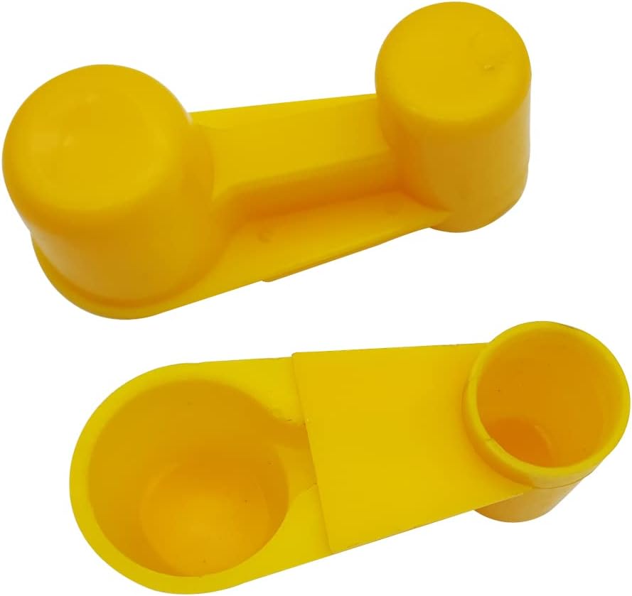 12Pcs Automatic Bird Waterer Cups Poultry Waterer Cage Feeder | Plastic Water Bottle Cup for Chickens Pigeons Parrots Doves Quail, Auto Fill, Easy Clean, for Cage Use (Yellow)