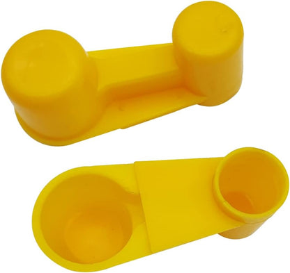 12Pcs Automatic Bird Waterer Cups Poultry Waterer Cage Feeder | Plastic Water Bottle Cup for Chickens Pigeons Parrots Doves Quail, Auto Fill, Easy Clean, for Cage Use (Yellow)
