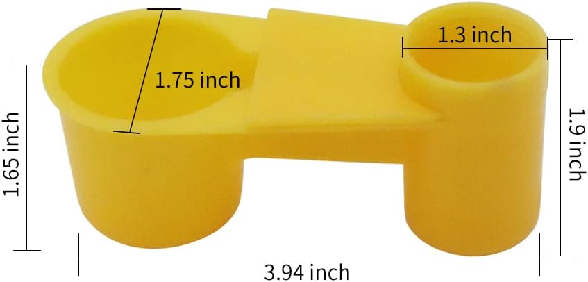 12Pcs Automatic Bird Waterer Cups Poultry Waterer Cage Feeder | Plastic Water Bottle Cup for Chickens Pigeons Parrots Doves Quail, Auto Fill, Easy Clean, for Cage Use (Yellow)