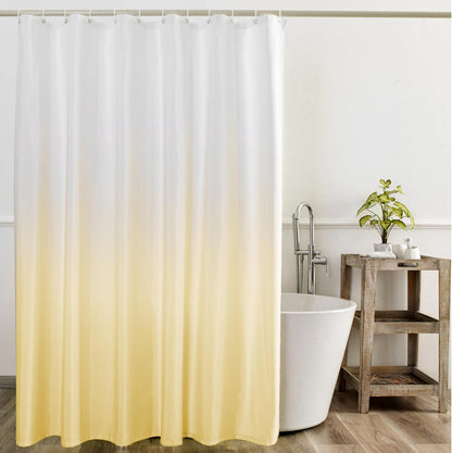 Yellow Ombre Shower Curtain Sets for Bathroom Accessories Fabric Polyester Waterproof Modern Shower Curtain Liner with 12 Hooks W72xL72