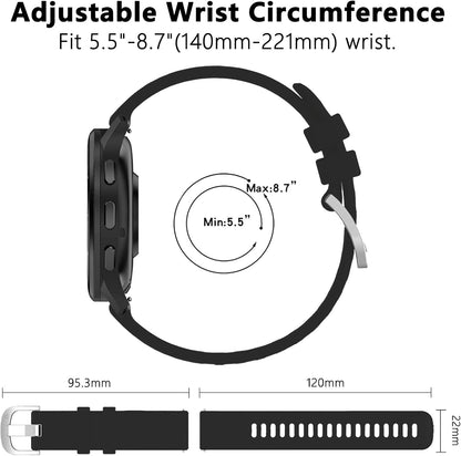 Watch Band Compatible with Garmin Venu 4 45mm (22mm) / Venu 4 41mm (18mm) | Venu 3/2/Forerunner 265 (22mm), Quick Replacement Wristband Strap for Venu 3S/2S (18mm) Silicone Replacement for Women Men