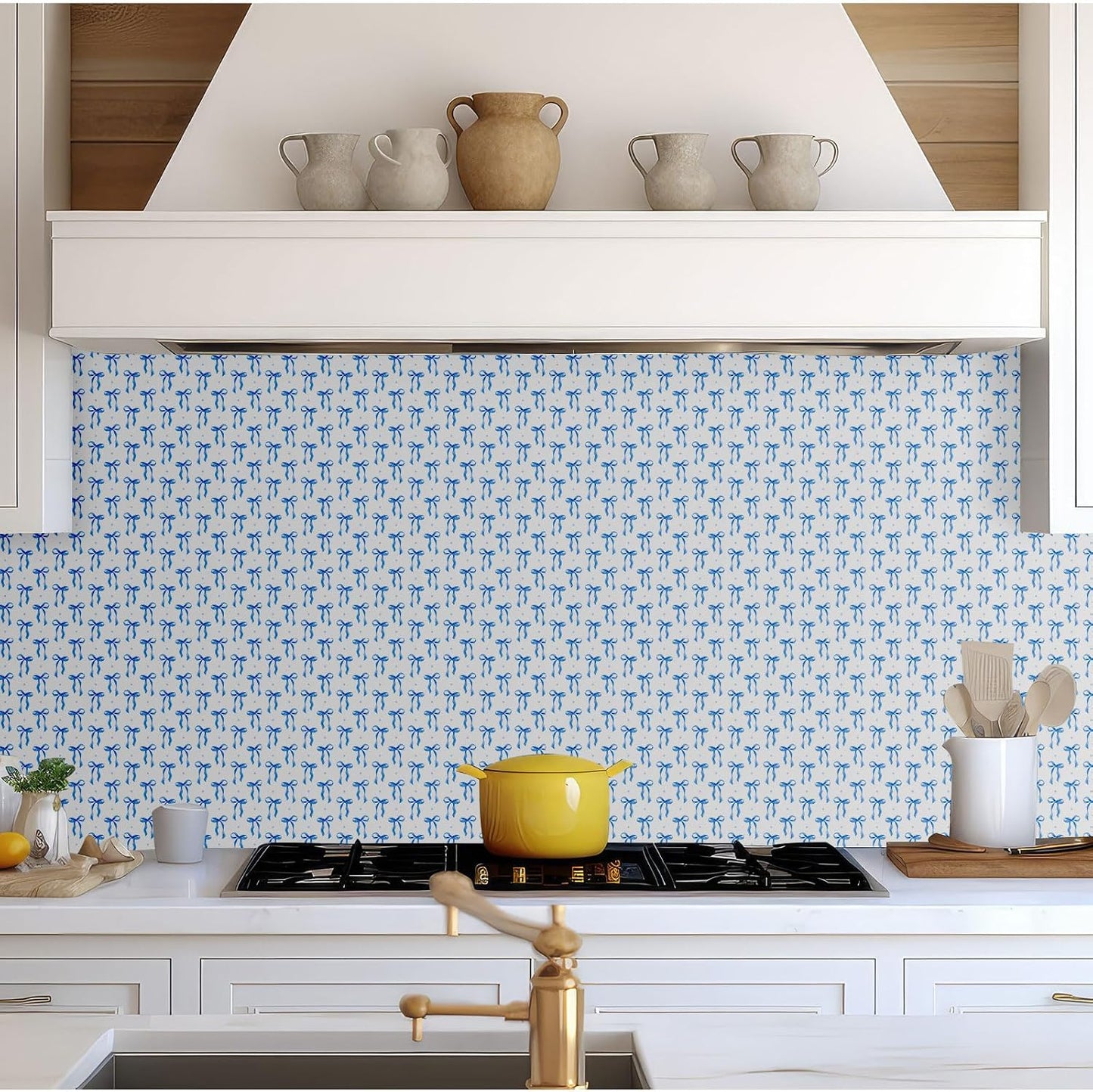 Amalfi Coast Wallpaper Peel and Stick Contact Paper 15.8 x 118.1in Capri Lemon Wallpaper Self Adhesive Removable Blue and Yellow Wall Sticker Paper for Home Classroom Locker Dorm Decor