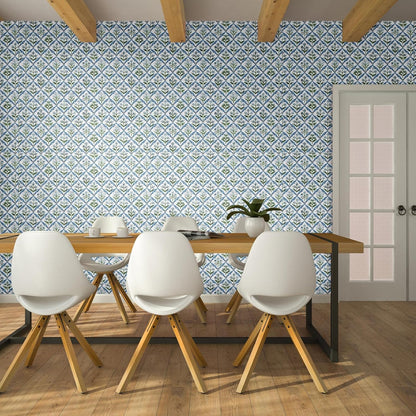 Amalfi Coast Wallpaper Peel and Stick Contact Paper 15.8 x 118.1in Capri Lemon Wallpaper Self Adhesive Removable Blue and Yellow Wall Sticker Paper for Home Classroom Locker Dorm Decor