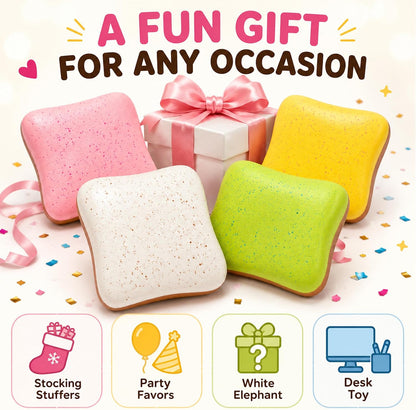 Butter Bread Squishy, Sensory Fidget Toys for Adults & Teens ADHD Anxiety Relief, Realistic Bread Squishies with Butter Scent, Fun Party Favors & Stocking Stuffers Gift (Yellow+Yellow)