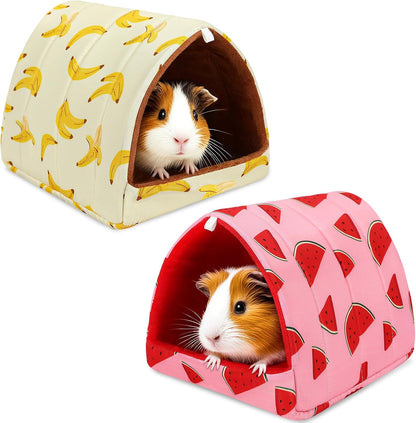 2 Pack Guinea Pig Bed,Guinea Pig Hideout | Washable Small Animal House Cage Accessories,for Dwarf Rabbits Chinchillas Hamsters Hedgehogs