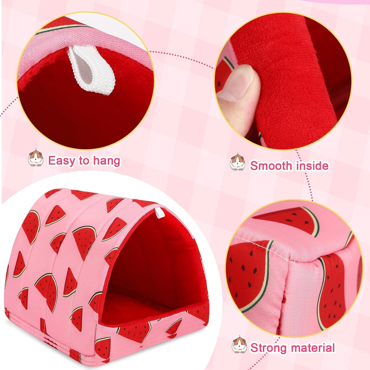 2 Pack Guinea Pig Bed,Guinea Pig Hideout | Washable Small Animal House Cage Accessories,for Dwarf Rabbits Chinchillas Hamsters Hedgehogs