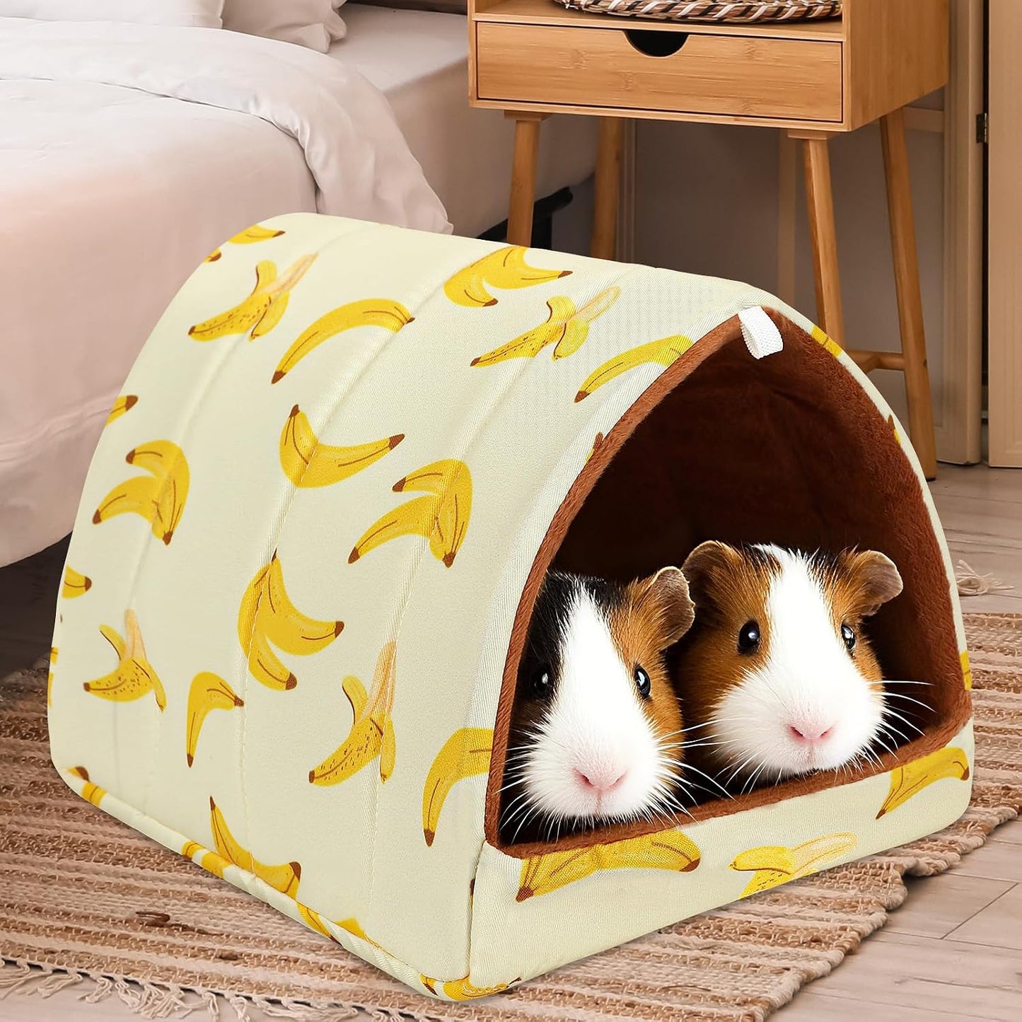 2 Pack Guinea Pig Bed,Guinea Pig Hideout | Washable Small Animal House Cage Accessories,for Dwarf Rabbits Chinchillas Hamsters Hedgehogs