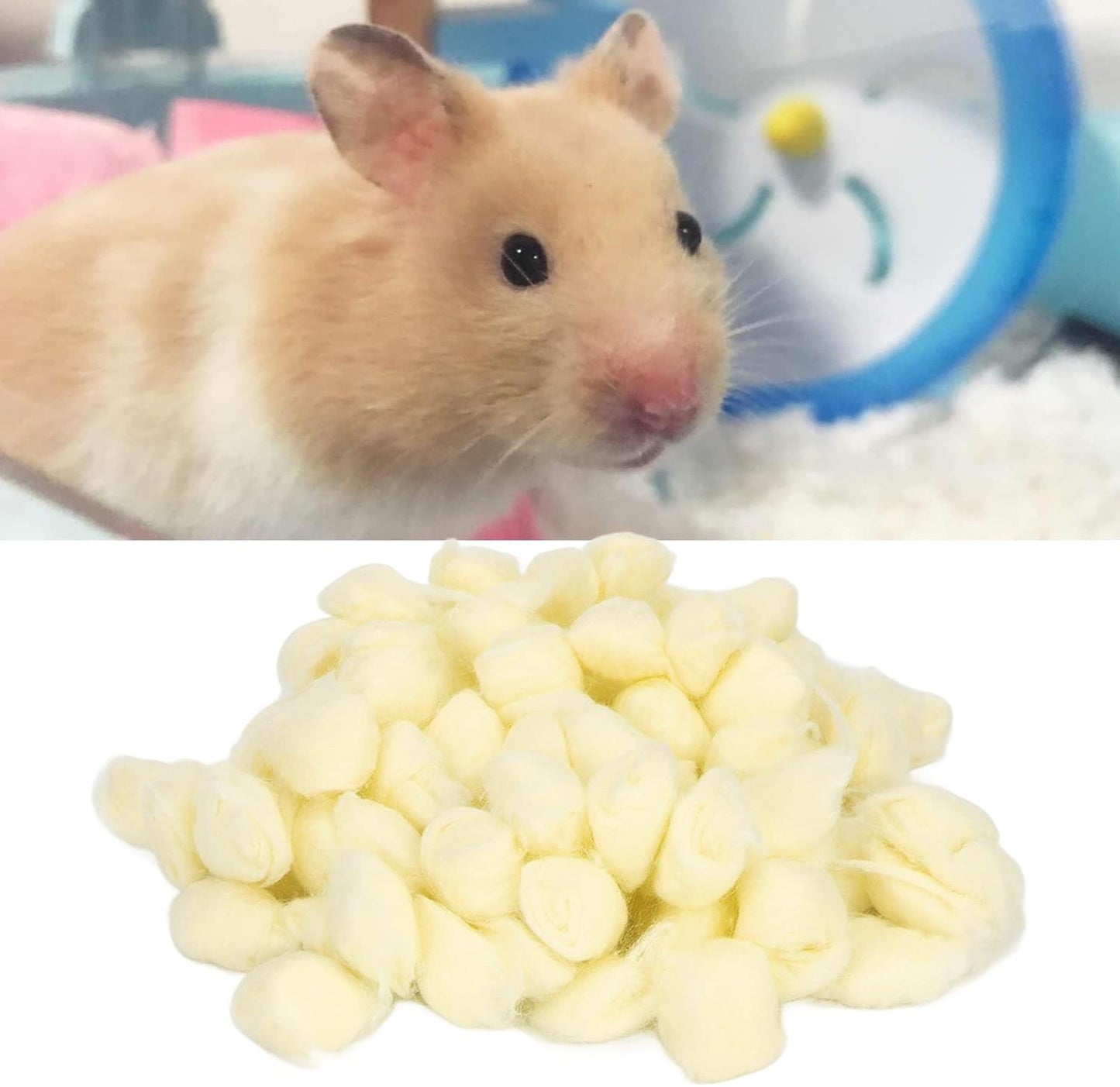 Animal Bedding Hamster Hamster Cotton Winter Warm Soft Small Animal Bedding for Syrian Hamsters and Chinchillas - Cozy, and Easy to Use (Yellow)