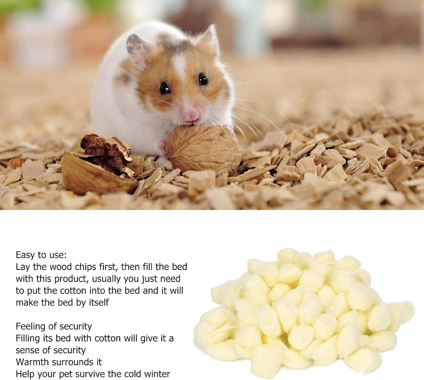 Animal Bedding Hamster Hamster Cotton Winter Warm Soft Small Animal Bedding for Syrian Hamsters and Chinchillas - Cozy, and Easy to Use (Yellow)