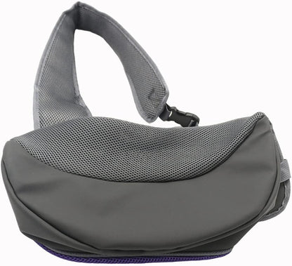 Dog Sling Carrier for Small Dogs Cat Puppy Crossbody Bag Carrier | Hands-Free, Safety Hook, Large Zipper Pocket, Soft Breathable Mesh, Adjustable Strap, Reflective Strip, Portable Travel Safe