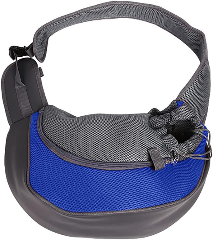 Dog Sling Carrier for Small Dogs Cat Puppy Crossbody Bag Carrier | Hands-Free, Safety Hook, Large Zipper Pocket, Soft Breathable Mesh, Adjustable Strap, Reflective Strip, Portable Travel Safe